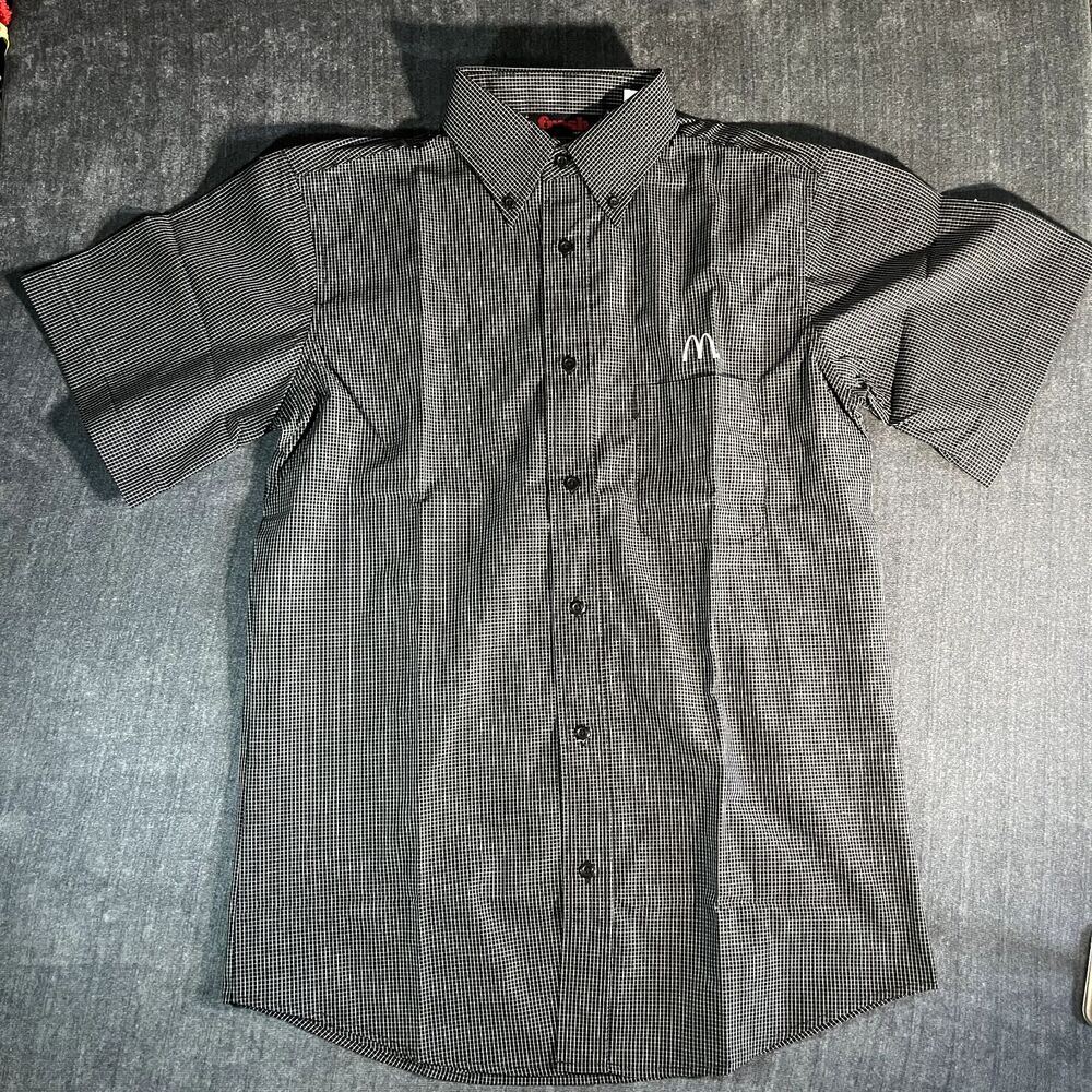 McDONALDS Employee Uniform Button Up Short Sleeve men's Size S